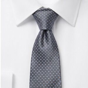 Bruno Marchesi Silk Tie Mens Black Blue Square Dot Hand Made 3.5x59 - CJ